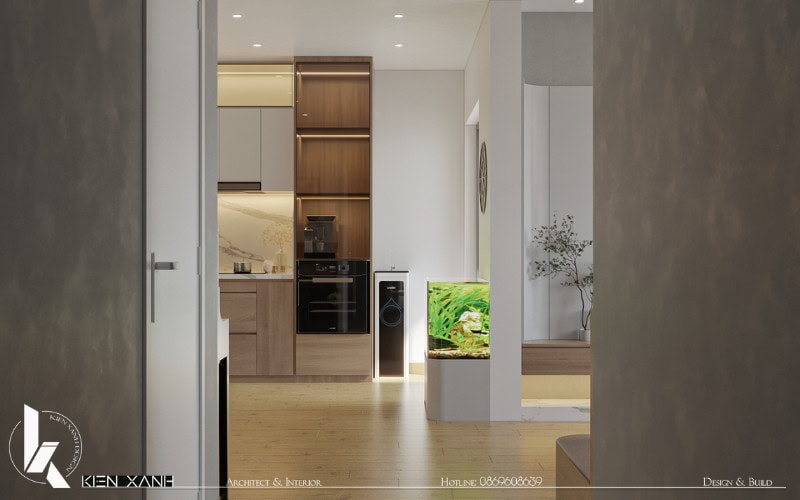 Mỗi chi tiết, từ bộ sofa đến kệ bếp, đều được chọn lựa cẩn thận, tạo nên một không gian hài hòa