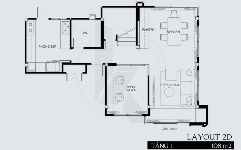 Bố trí công năng tầng1