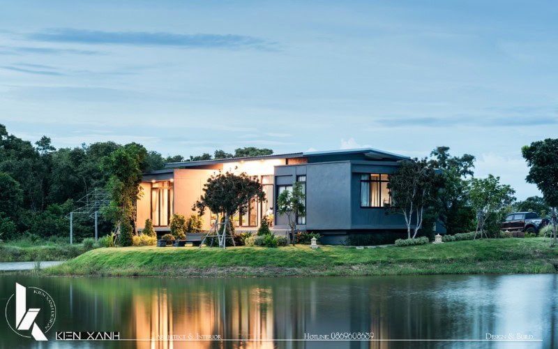 Ngôi nhà đạm chất nghỉ dưỡng bên cạnh hồ nước trong xanh