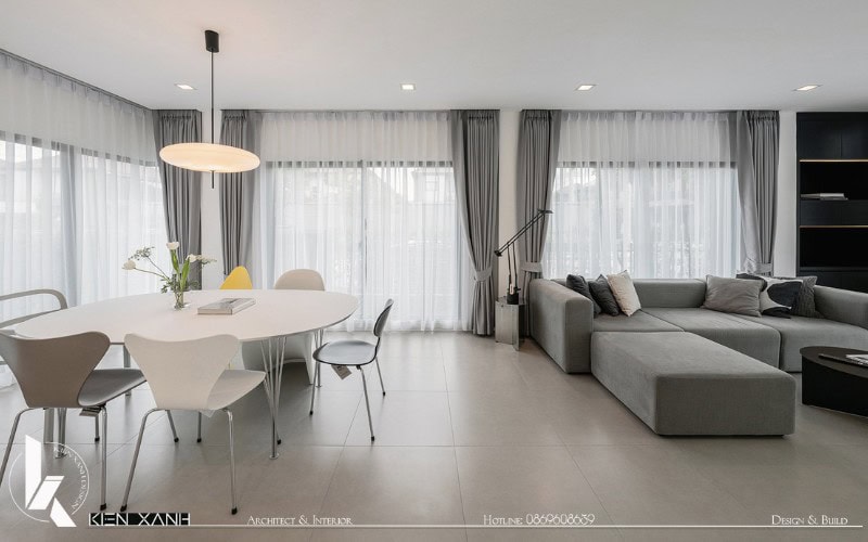 Thiết kế hệ cửa kính lớn điều hoà ánh sáng và không khí trong nhà