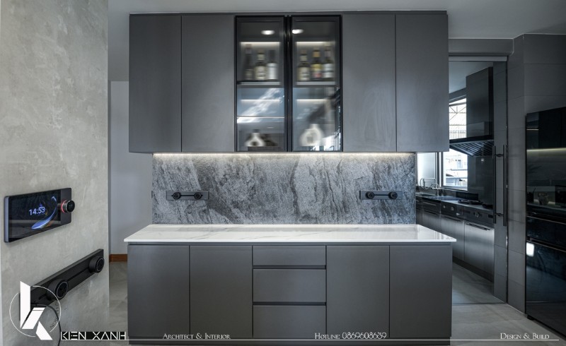 Thiết kế đảo bếp và tủ bếp kịch trần