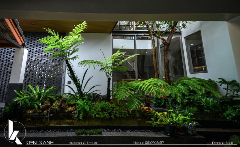 Khoảng vườn cây xanh mát, tạo không khí trong lành