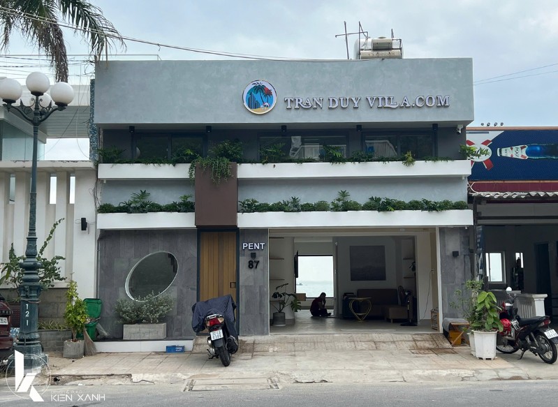 Mặt tiền villa với thiết kế kiến trúc hiện đại