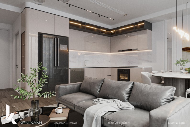 Thiết kế bếp chữ L phổ biến trong các căn hộ chung cư