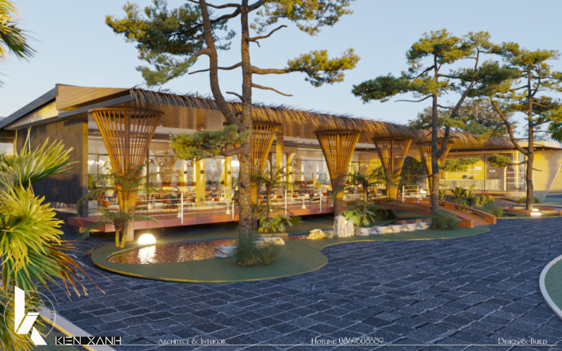 Thiết kế mái giả rơm mộc mạc