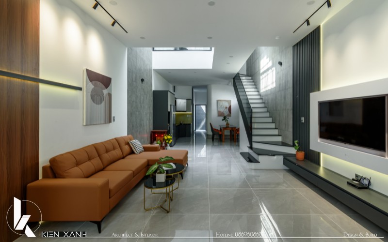 Căn nhà mới tone màu trắng xám chủ đạo